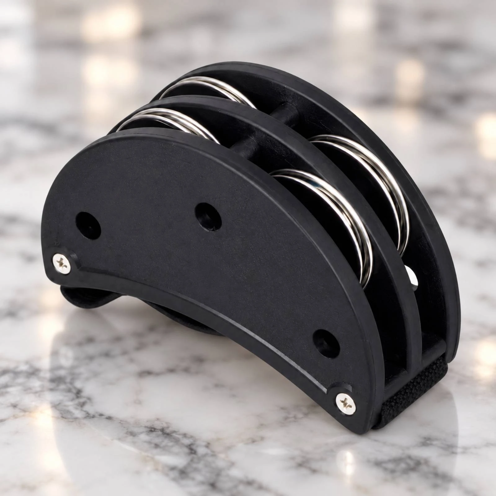 Two-Row Foot Bell with Textile Strap Portable Wearable Foot Bell with ABS Frame Crisp Sound Slim for Percussionists