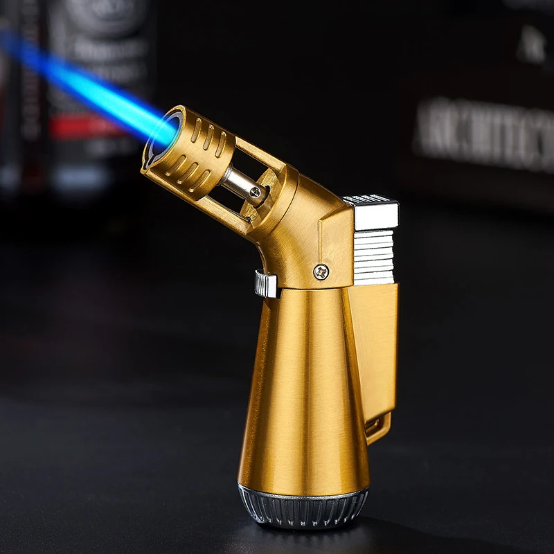 Mini Lengthened Elbow Straight At The Blue Flame Lighter Ignition Point Moxa Cigar Metal Windproof Small Spray Gun Welding Gun