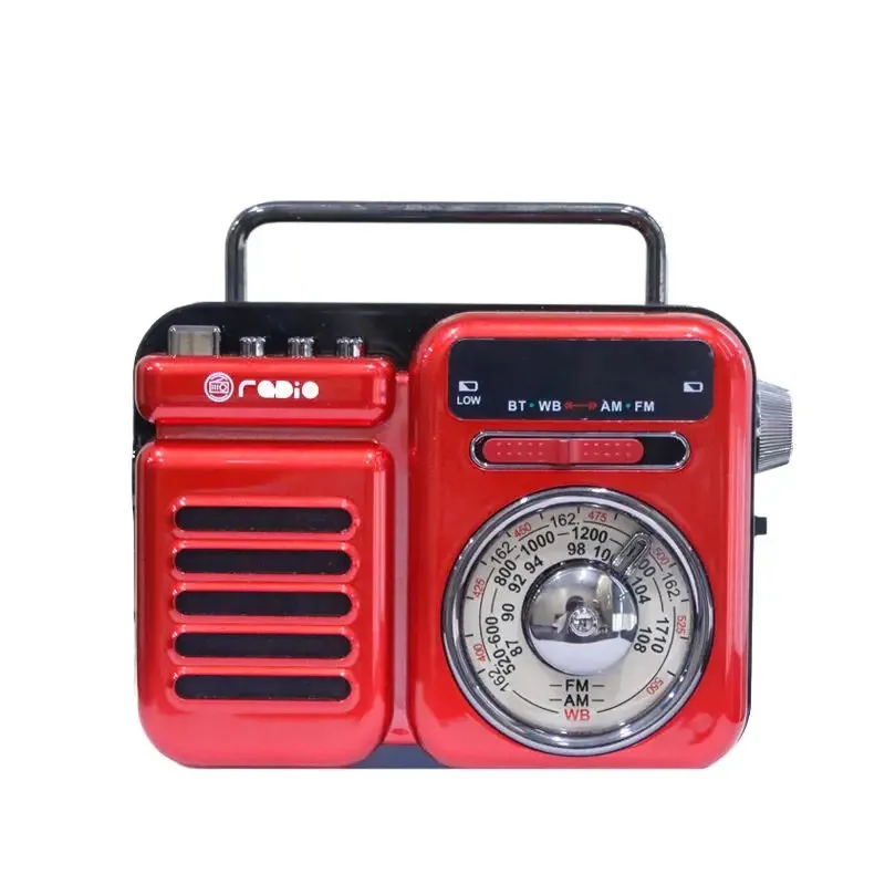 Radio Vintage de alto volumen para exteriores, altavoz portátil con carga solar, multifuncional, inalámbrico, Bluetooth