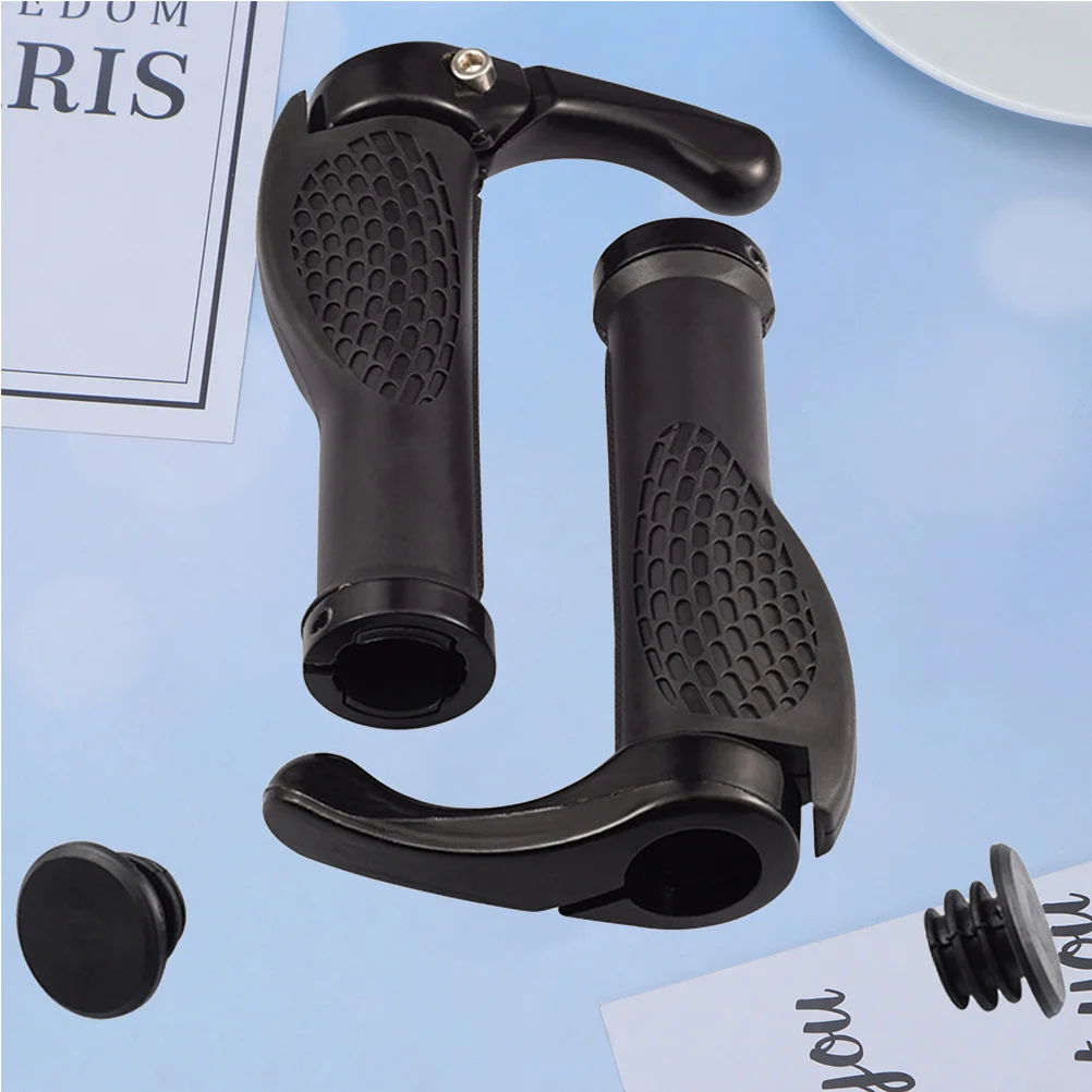 زوج واحد من ملحقات مقبض مقود الدراجة الجبلية المتينة، قفل ألومنيوم عالي الجودة، تصميم غير قابل للانزلاق باللون الأسود #4