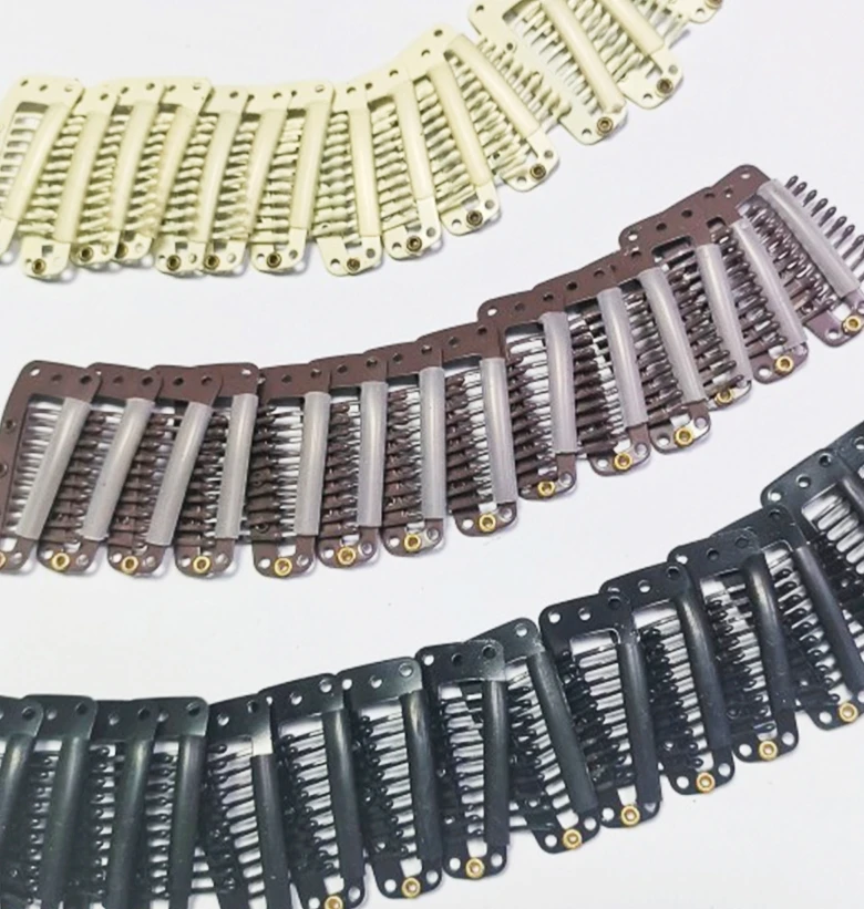 20 قطعة/الحقيبة 10-الأسنان مقاطع الشعر وصلات شعر مشبك خاطف ل وصلات شعر مستعار أدوات اكسسوارات مقاطع شعر مستعار عقد الباروكات 3.8 سنتيمتر #3