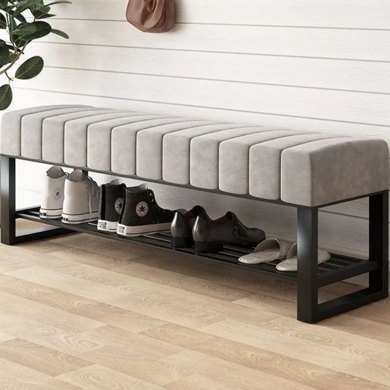 The new Nordic light luxury household high-end home shoe changing stool can sit at the door