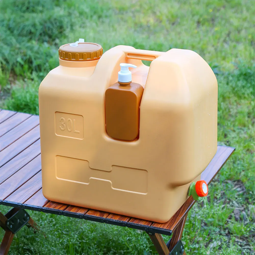 

30L Water Jug with Spigot Water Bucket Large Capacity Water Storage Container with Hand Sanitizer Bottle for Outdoor Camping