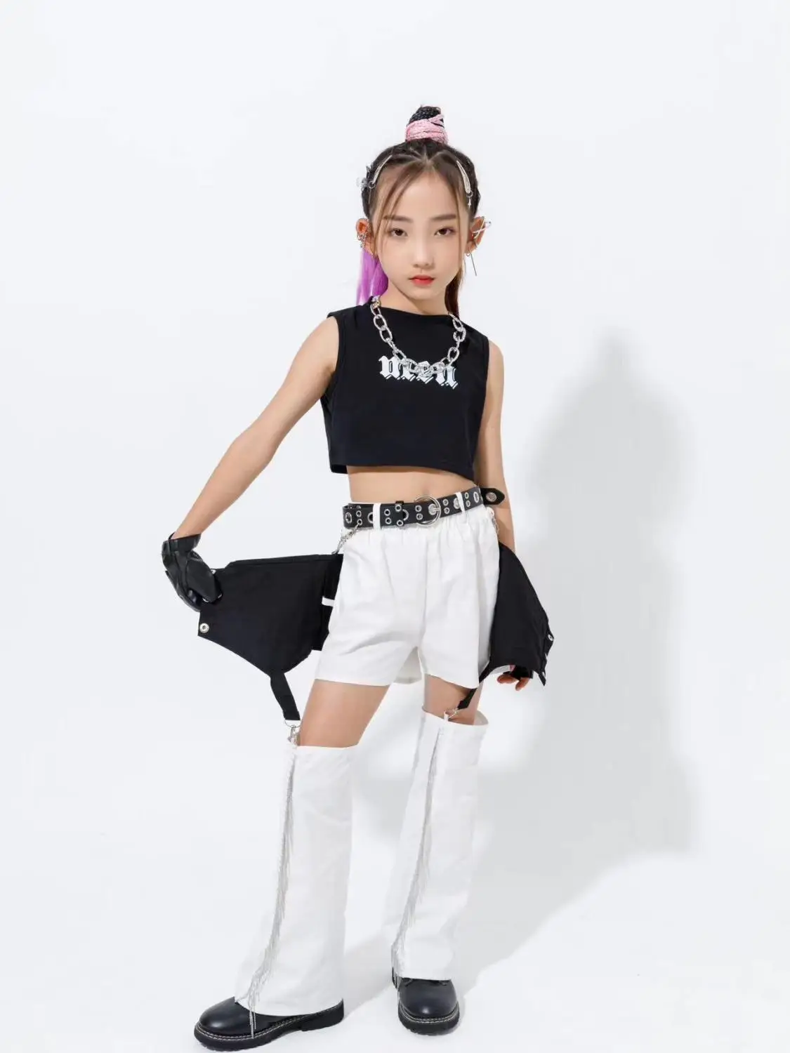 Girl's jazz dance costume trendy cool street children's runway show costume children's hip-hop street dance dress set