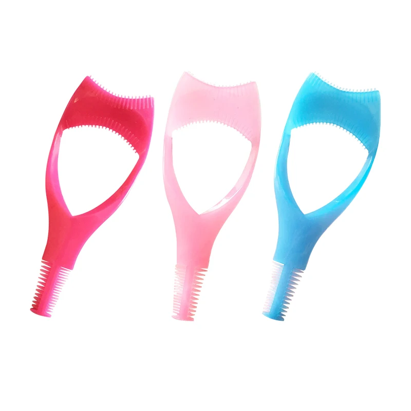 3 pezzi 3-in-1 pettine per ciglia applicatore mascara modello in silicone a forma di Y eyeliner assistente bigodino strumento di trucco multifunzionale