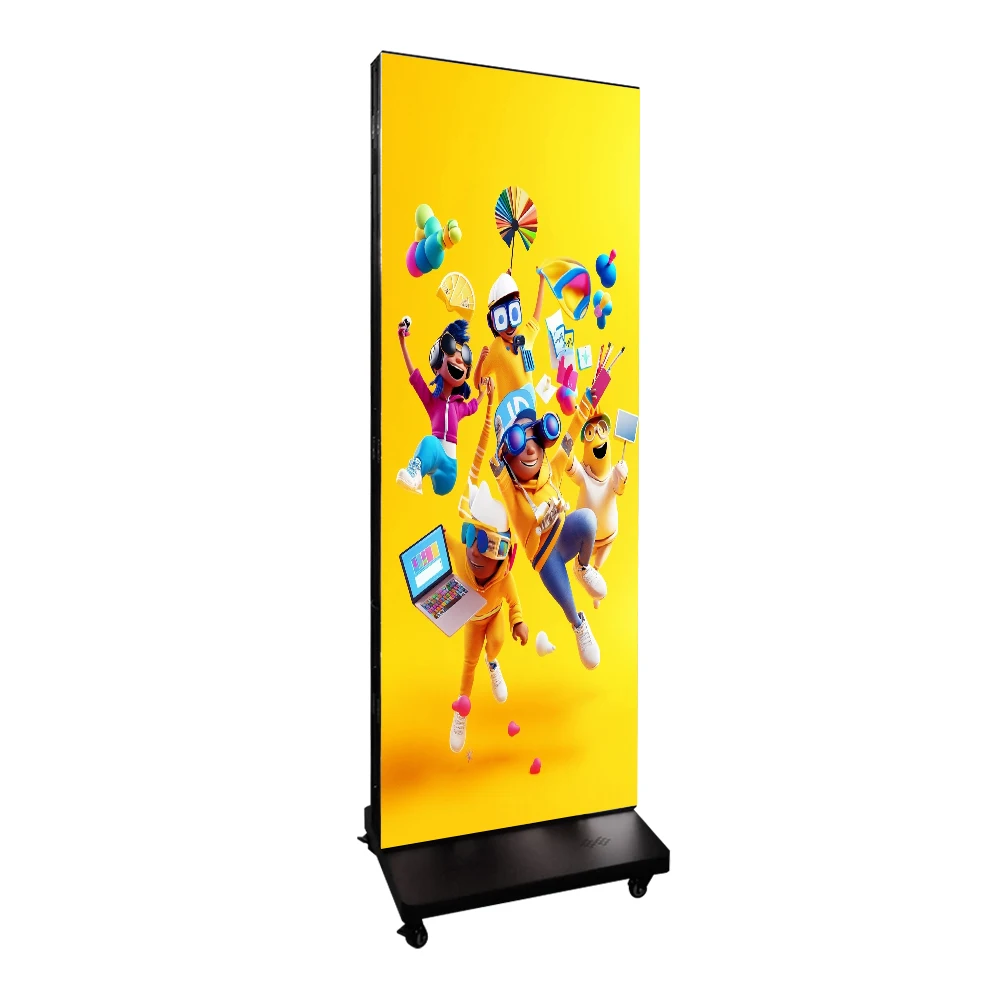 Programmable LED Sign Fine Pitch  Thin Novastar Controlled Foldable Magnetic LED Module Poster Display With Stand
