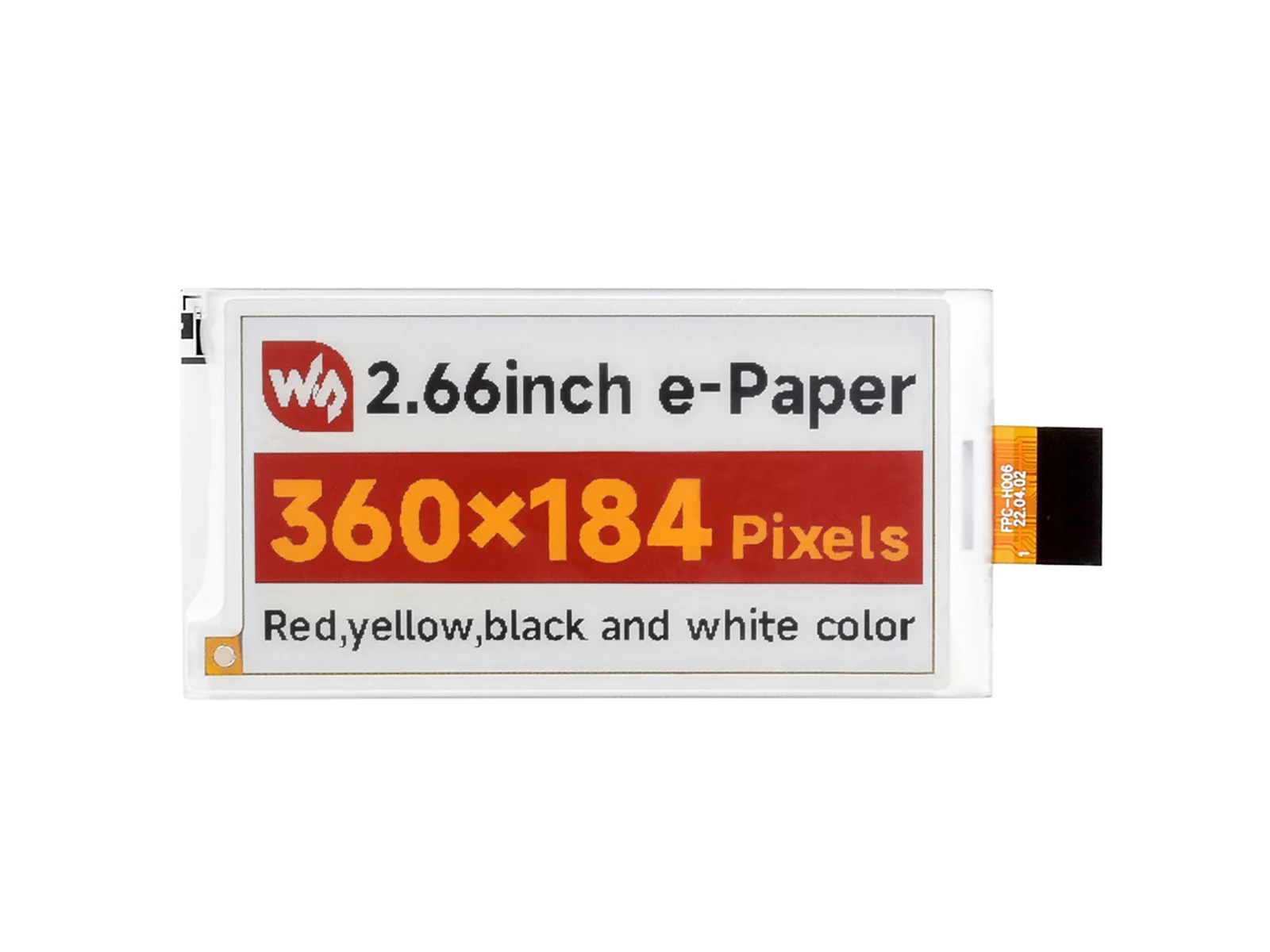 Электронная бумага Waveshare 2,66 дюйма (G) для Raspberry Pi, 360x184, SPI, для Raspberry Pi/Jetson Nano/Arduino/STM32