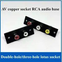 2Pcs 2 Way 3 Way RCA Female Connector Terminal Wall Panel Plate Input Phono Chassis Socket Audio AV Adapter
