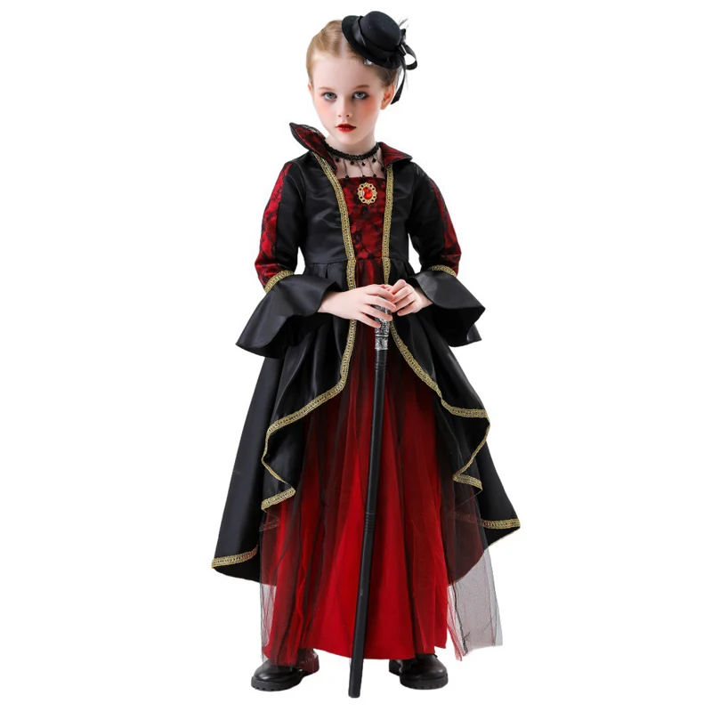 Purim Girl Medieval Gothic Vampires Queen Costume Glamour Witch  Spooktacular Cosplay Fancy Party Dress Carnival Halloween