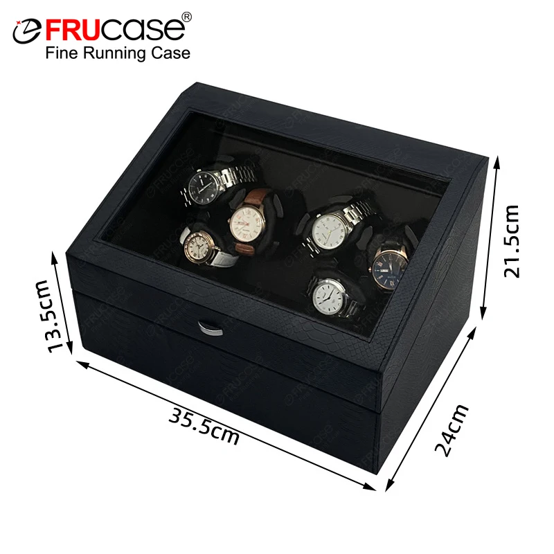 FRUCASE PU Watch Winder for automatic watches automatic winder 6 watches