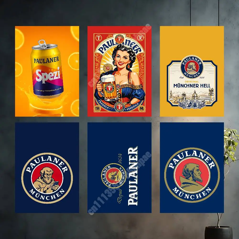 P-Paulaner Beer B-Brewery Munich Spezi Aesthetic Poster Gallery Prints Home Wall Art HD Vibrant Collection