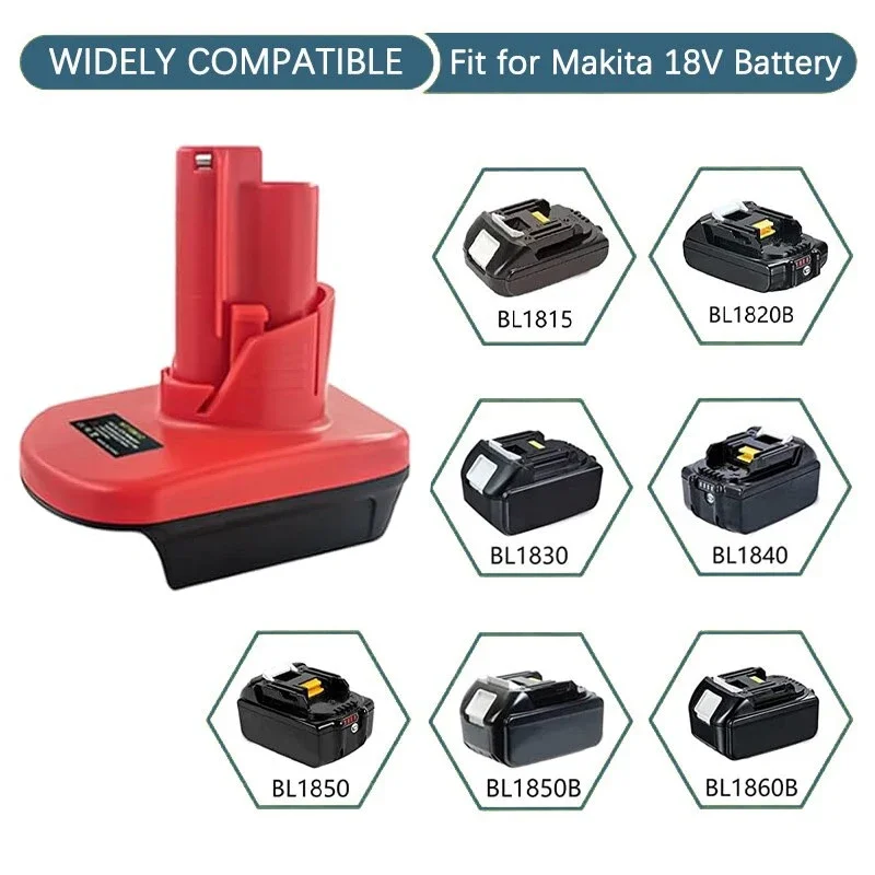 Battery Adapter for Makita/Dewalt/Milwaukee 18V 20V Li-ion Battery Convert to for Milwaukee 12V Li-ion Battery Power Tools