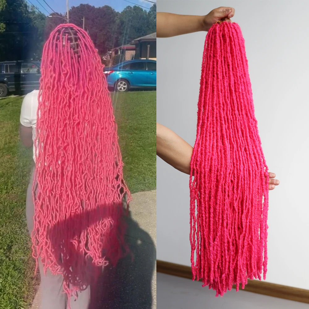 

36-дюймовые синтетические волосы Nu Locs, 10 прядей, мягкие, разноцветные, готовые к использованию, для легкого плетения крючком