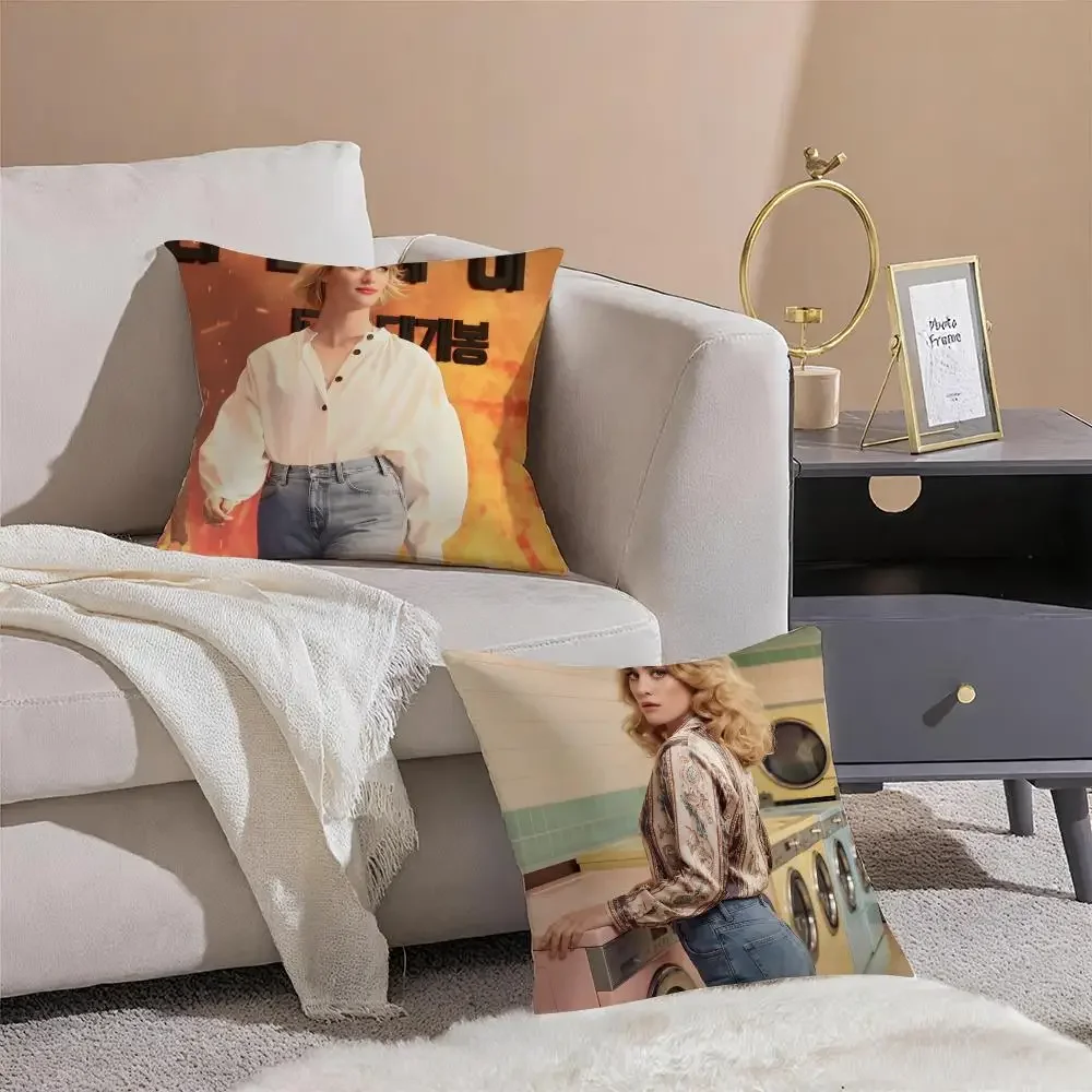 M-Mackenzie Davis Cushion Cover Linen Pillow Case Soft Breathable Protective Couch Room Decoration