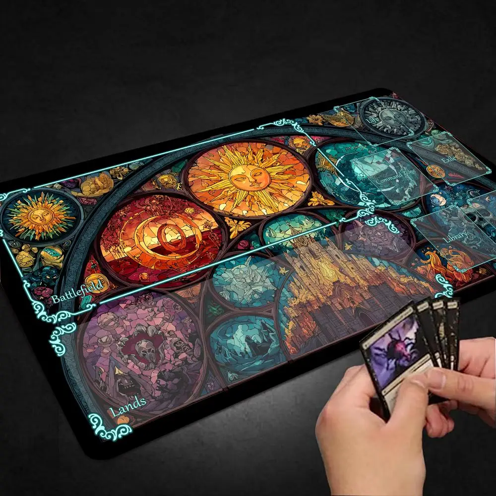 Ancient civilization Magic playmat rubber anti-slip edge locking pc accessories gaming mats Trading Card Game gamer desk mat