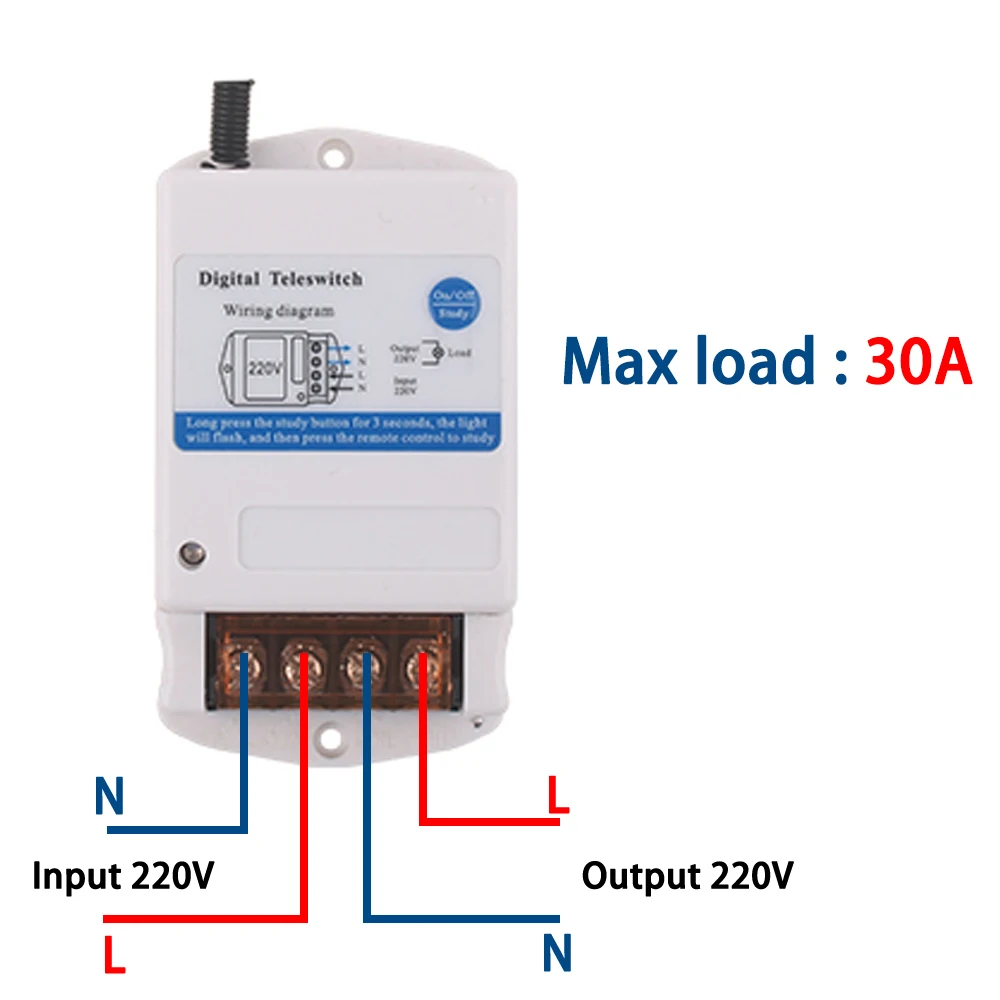 ワイヤレスリモコン付きスイッチ,30a,220v,1000m, 3000m, 5000m,電気ゲート,ライト,ウォーターポンプ,レシーバー,トランスミッター