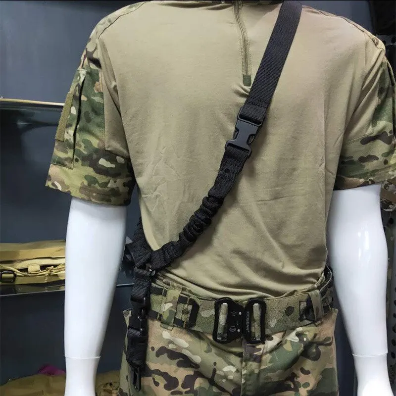 Harnais tactique d'extérieur à Point unique, 1 pièce, corde pour pistolet tactique CS, corde de sécurité diagonale, ceinture de Camouflage tactique pour hommes et femmes