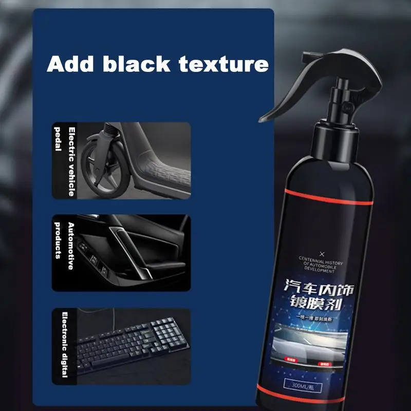 Trim Restorer 300ml Quick Car Restoring Spray Trim Care Restorer For Cars Trucks SUVs Long Lasting Shine Auto Detailing Supplies