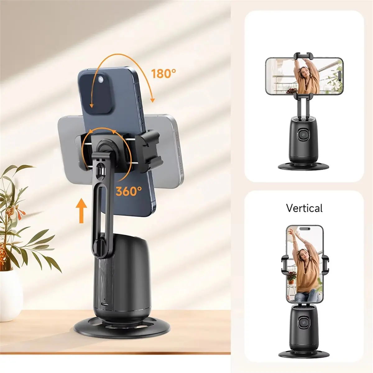 【~ New A88T】P05 AI Follow Gimbal 360 Rotation Face Tracking Stabilizer Filming Portable Desktop Cellphone Holder for Live/Photo