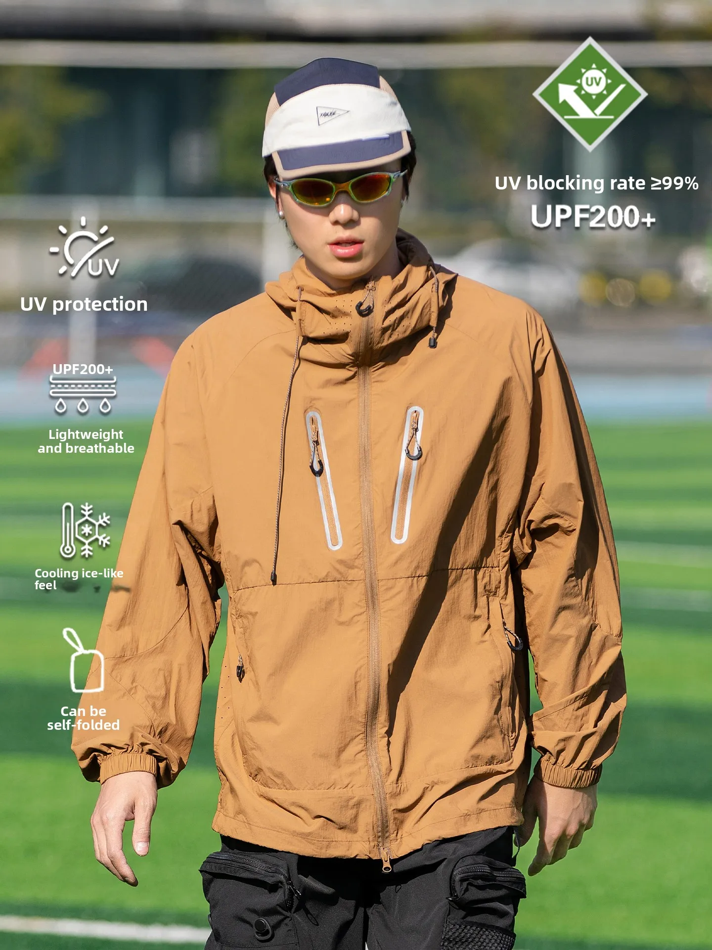 Outdoor Climbing UPF200 Quick Dry Sun Protection Light Thin Breathable Ice Silk Cool Feeling Skin Clothes Jacket for Men And ...