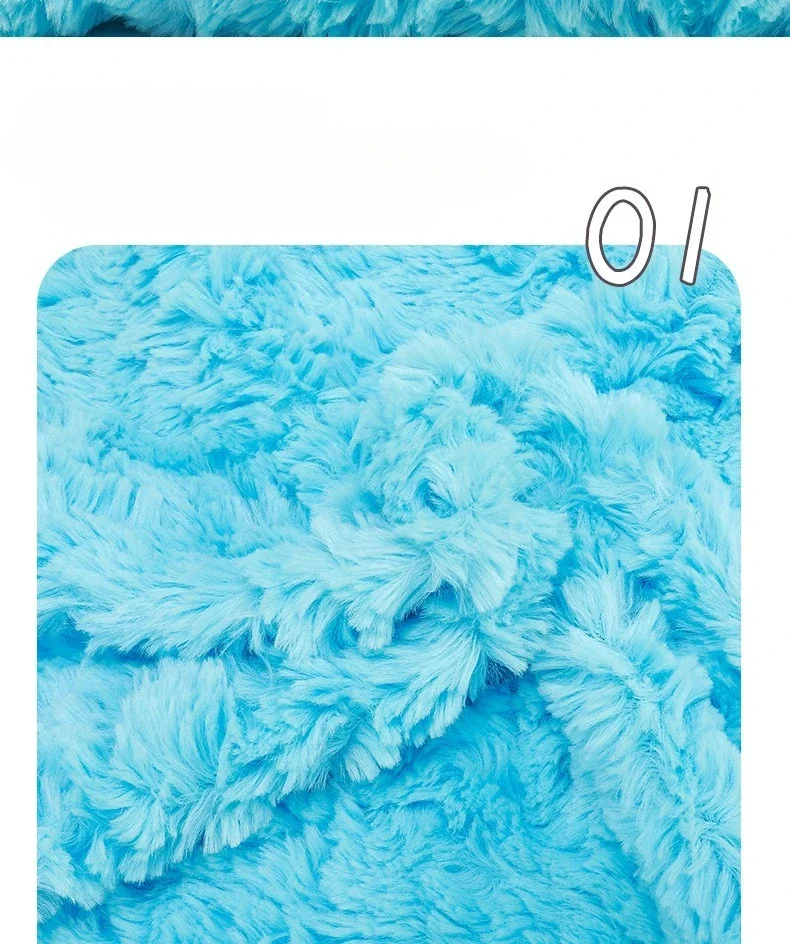Kunstfell-Imitat Weicher Plüschstoff Imitiertes Kaninchenfell Geprägter Plüsch DIY Puppen-Kleidung Mantel Jacke Nähmaterial – Detail 6
