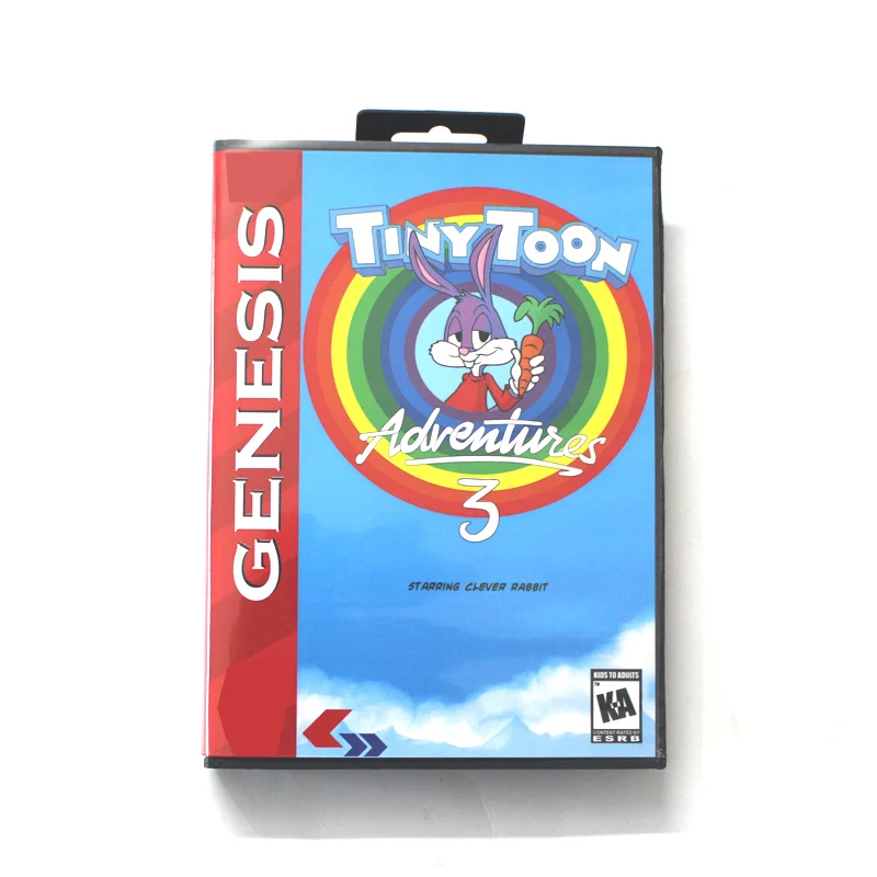 

Игровая карта Tiny Toon Adventures 3 MD, 16-битная американская обложка для Sega Megadrive Genesis с розничной коробкой