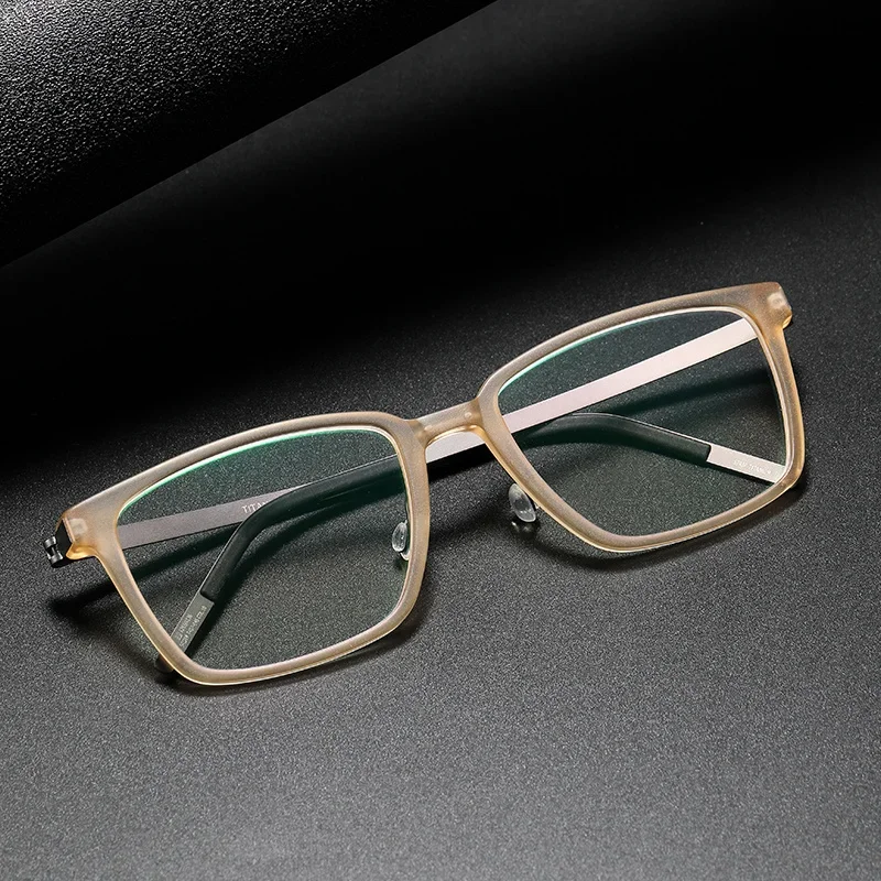 

Denmark Titanium Square Eyeglasses Frame Men Screwless Blue Light Eyewear 1821 Women Prescription Glasses Myopia Spectacles