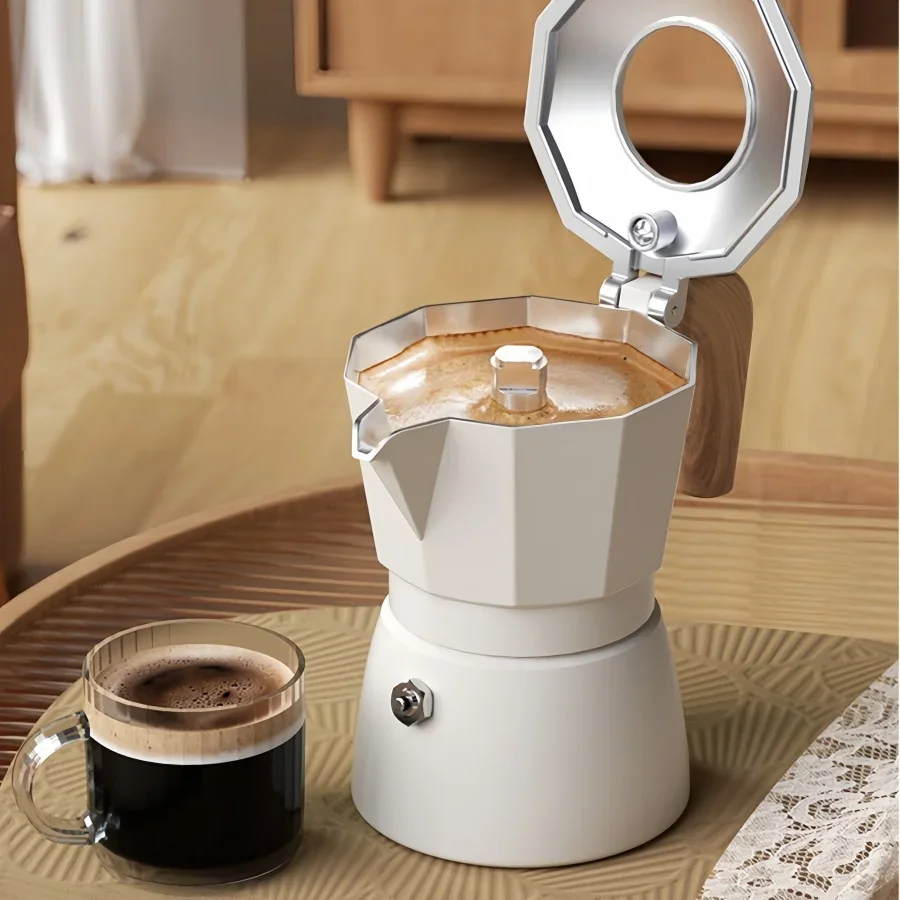 Cafetera de doble válvula de 100 ml, hervidor de extracción de espresso, cafetera moka, accesorios para preparar café al aire libre a alta temperatura