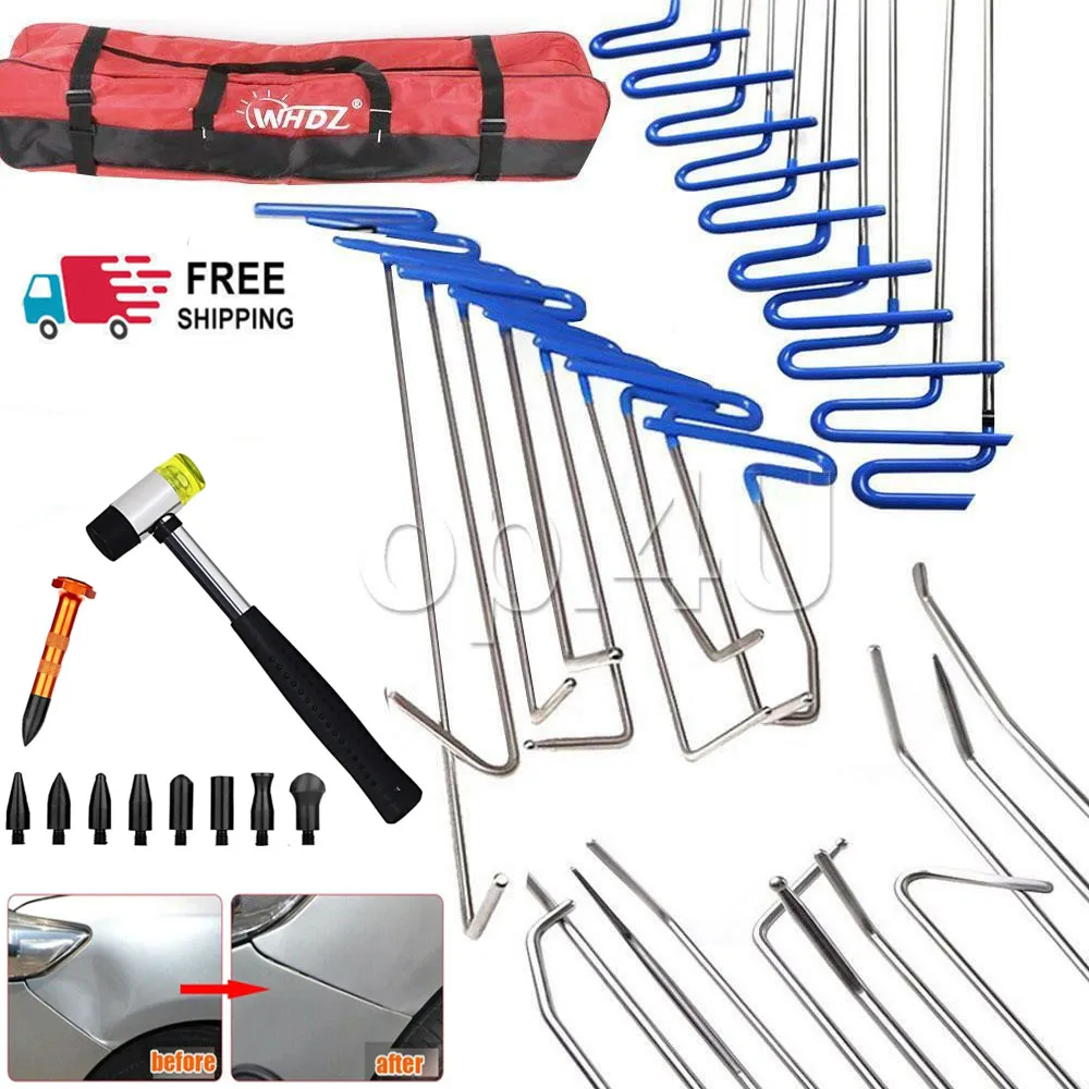 

Furuix Paintless Dent Repair Removal Hail Tools Rods Puller Tap Down Hammer for Car Body Hail Damage Door Dent Removal