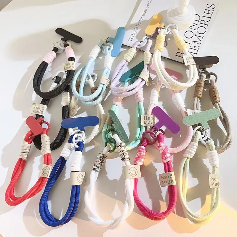 

Color Combination Short Mobile Phone Lanyard Can Be Portable Anti-release Rope Hanging Wrist Pendant Clip Hanging Decoration