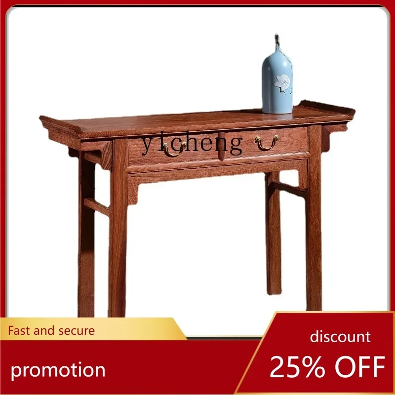 r5.21 Rosewood Altar a Long Narrow Table Buddha Shrine Solid Wood Chinese God of Wealth Worship Table Buddha Altar