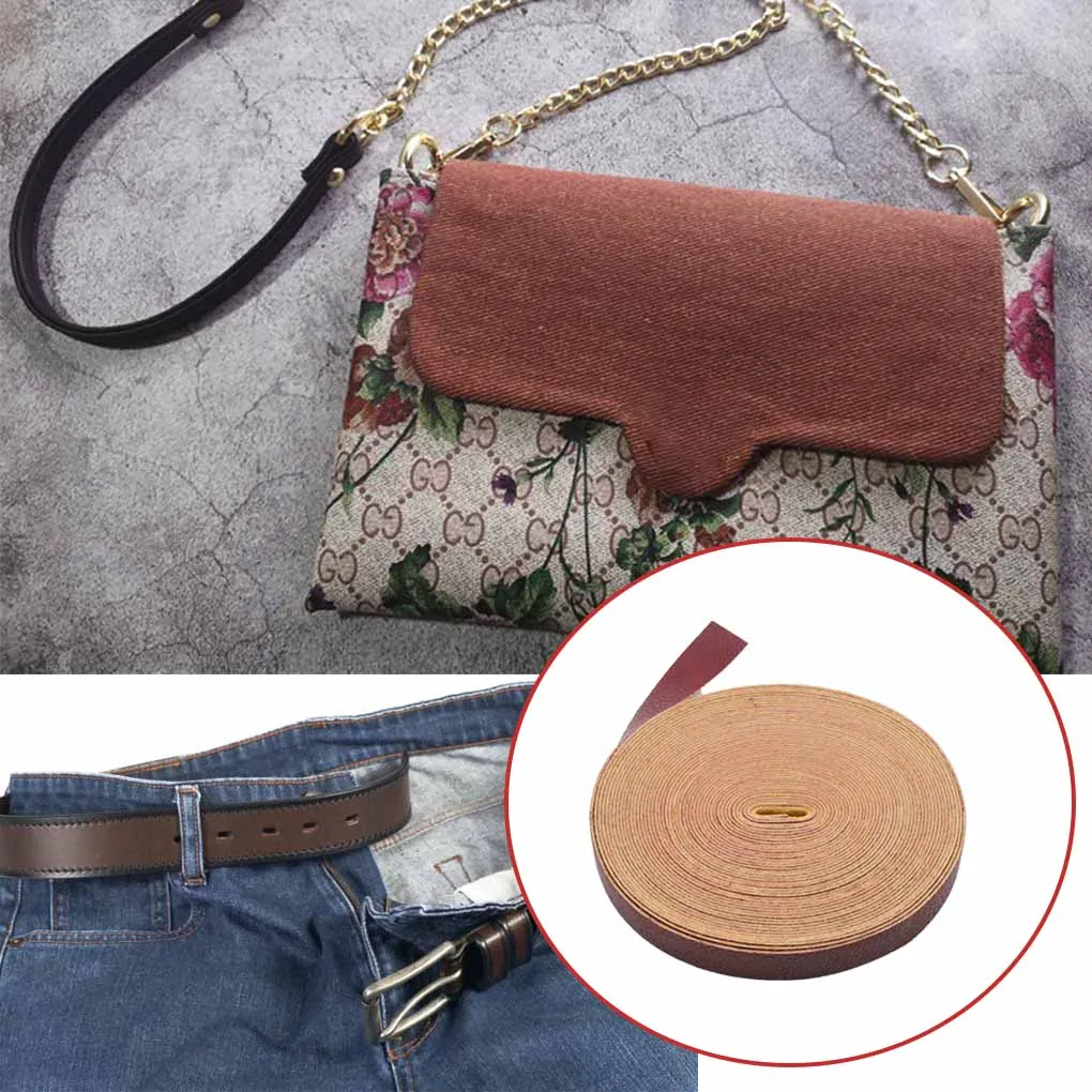 10 Meters PU Leather Strap Tote Handbag DIY Art Belts Portable Home Homemade Garments Handicrafts for Tailors Light