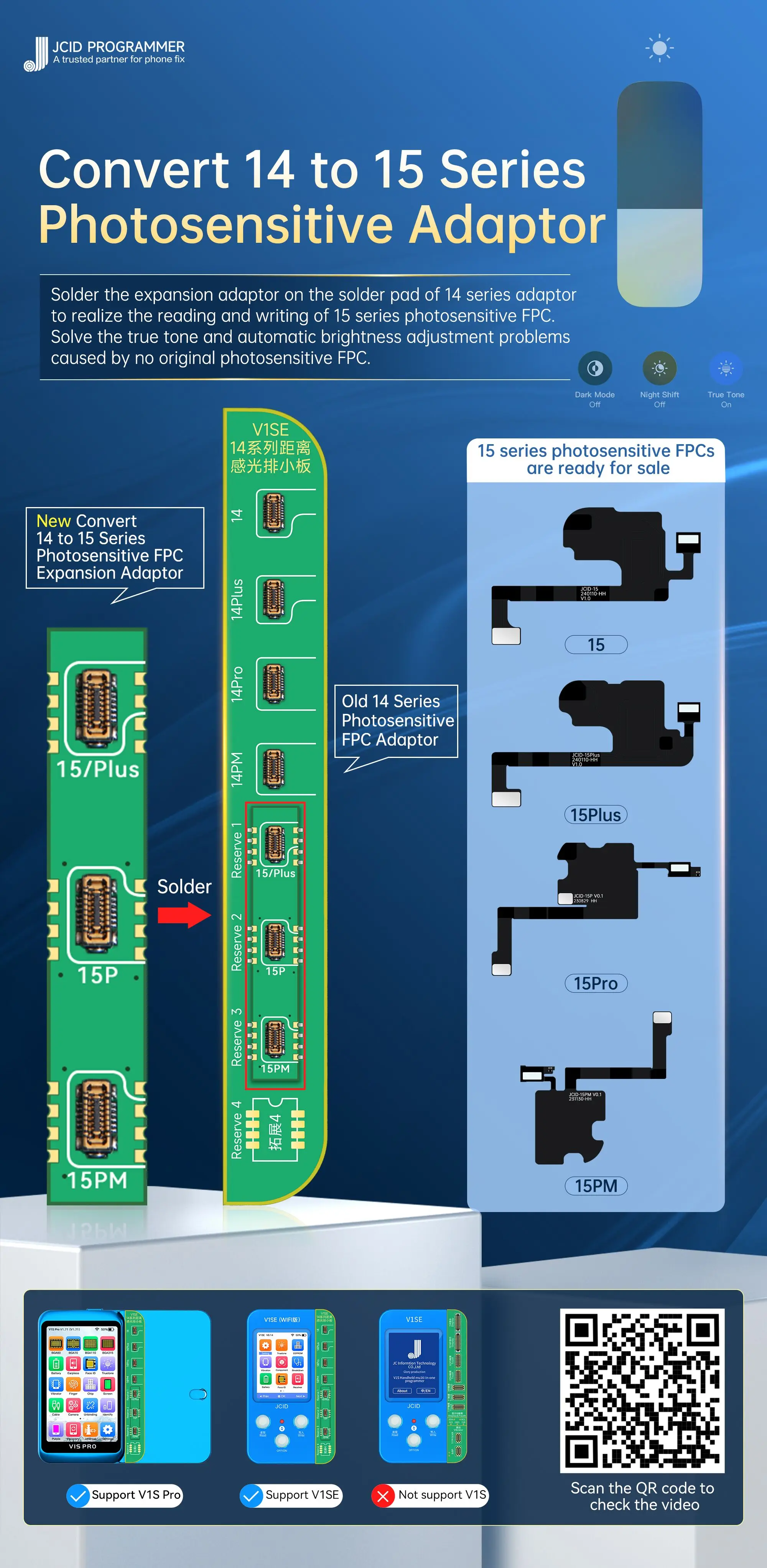 JC V1SE Receiver FPC Detection Board Adaptor FPC Test Sensor Cable Earpiece Speaker Flex Cable For IPhone X-15 TrueTone Repair