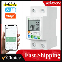 Tuya WiFi Smart Circuit Breaker 1-63A Intelligent Automatic Reclosing Protector Current Voltage Monitoring Meter LCD Display