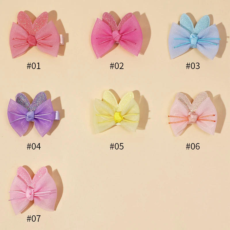 Adorável Bow Hairpins para crianças, cor sólida, clipe de arcos, doce, macio, princesa, meninas presilhas, acessórios para cabelo, presente