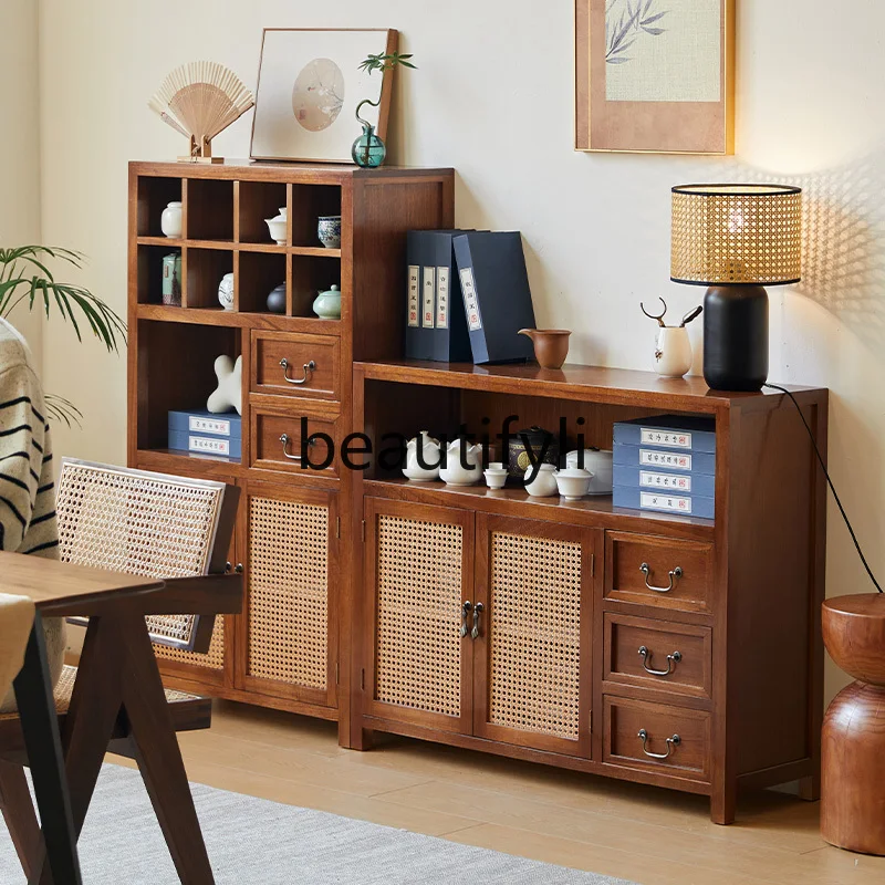 

New Chinese Style Furniture Solid Wood Zen Tea Room Tea Leaves Living Room Sideboard Cabinet Storage Cabinet