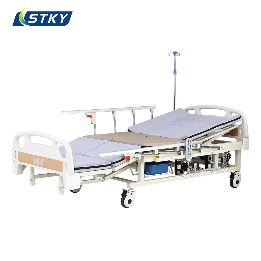أفضل بيع الساقين رفع المسنين الرعاية الصحية سرير طبي قابل للتعديل سرير التمريض المستشفى مع المرحاض للمرضى #5
