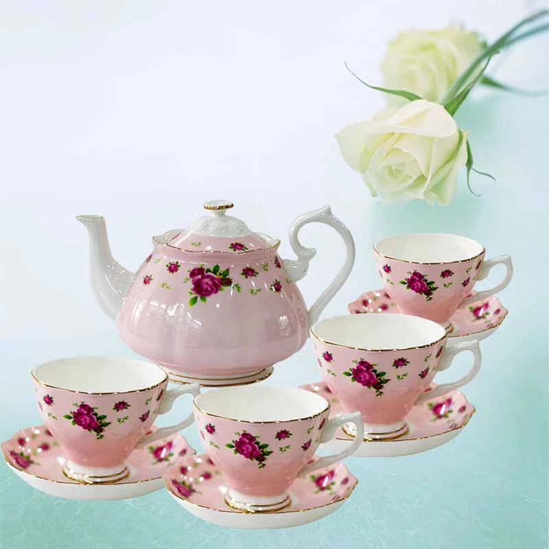 British Pastoral Afternoon Teapot Bone China Coffee Cup Set, Home Ceramic Pot