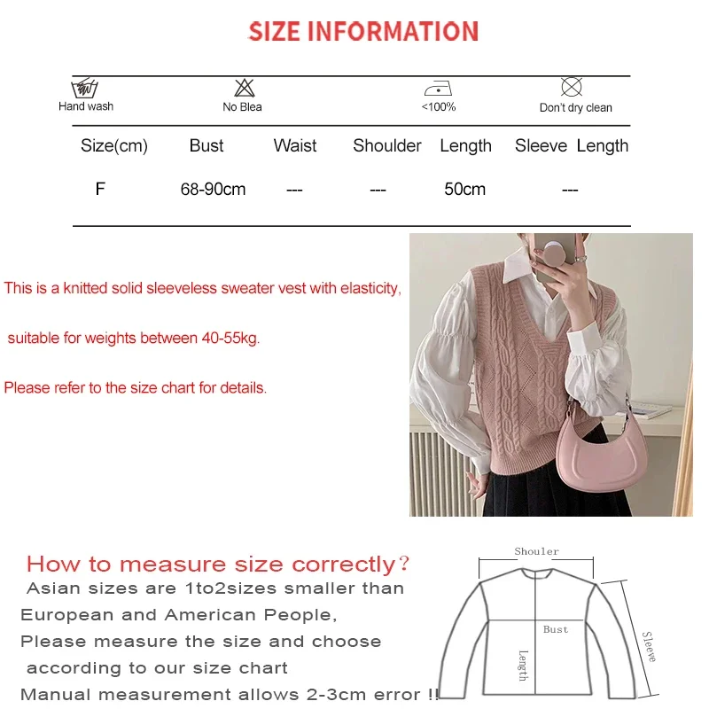 EVNISI Women V-neck Sweet Sweater Vest Solid Sleeveless Preppy Style Knitted Vest Female Fall Winter Casual Pullover Waistcoat