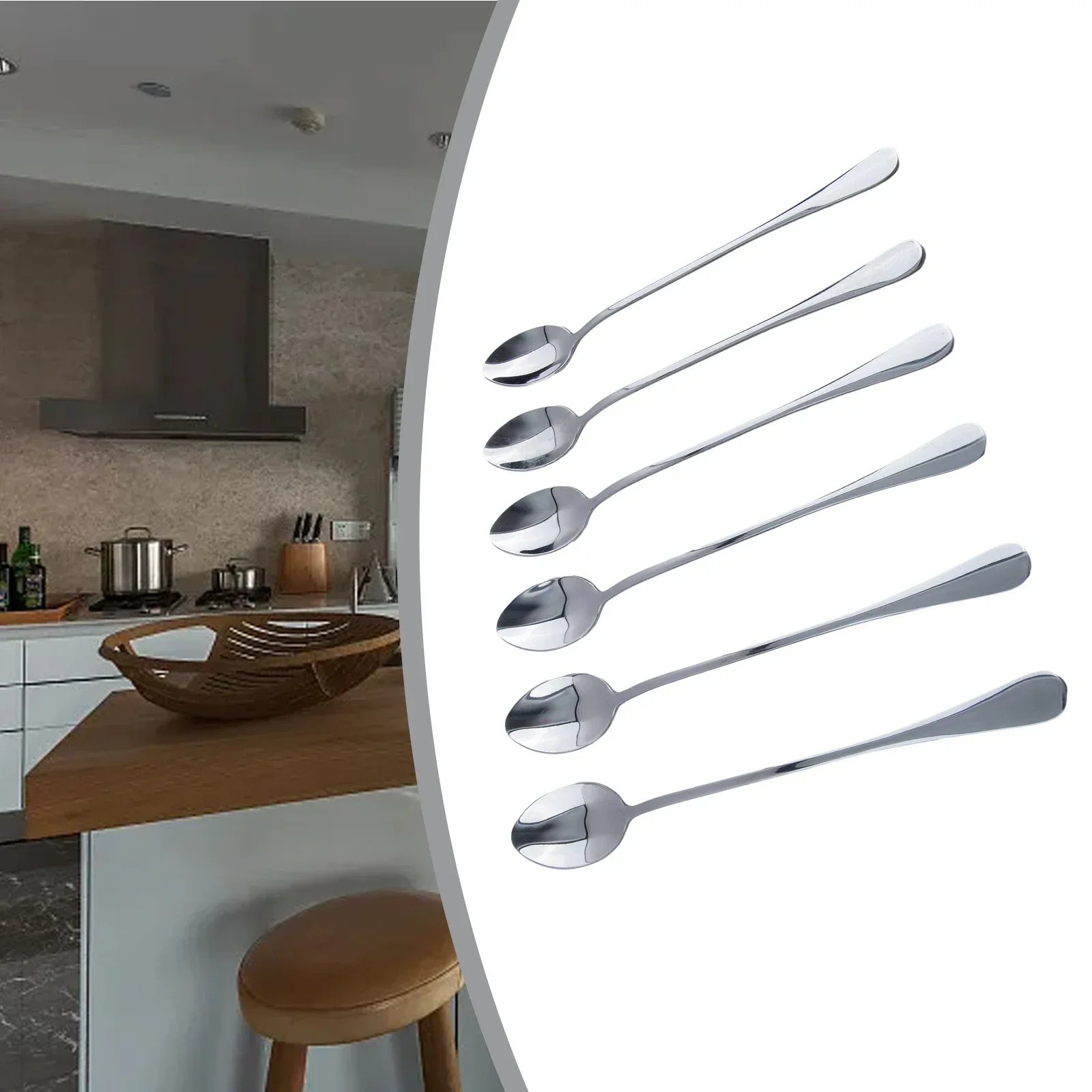 High Quality High Quality Soup Spoon Soup Spoon Spoon Ice Kitchen Milkshake Modern Stainless Steel 6PCS Stew Tea