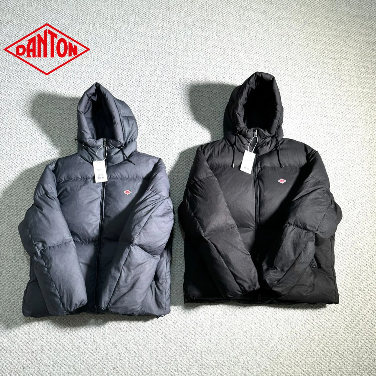 DANTON Unisex Hooded Down Jacket Lightweight Windproof Puffer Coat Warm Winter Outerwear Modern Casual Streetwear Outdoor Travel