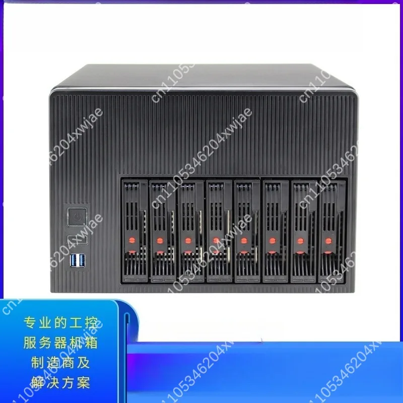 8-Bay NAS Server Case with Hot-Swap, USB 3.0 Ports, Micro ATX Motherboard Support, 1U PSU, Empty Chassis for Storage