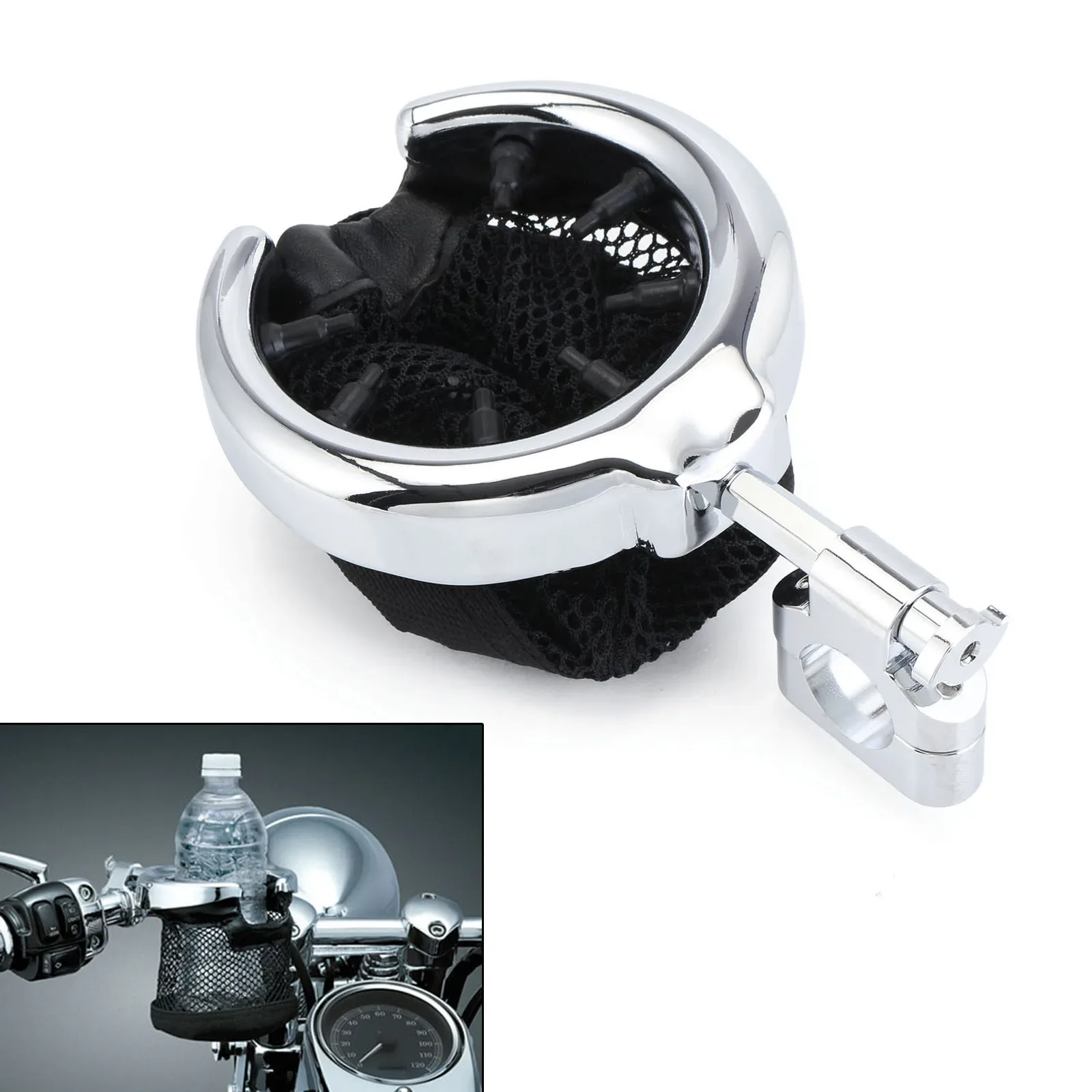 

32 мм мотоциклетный универсальный руль, держатель для бутылки с водой, держатель для чашки, сетчатая клетка для Harley Honda Yamaha Suzuki Ducati Triumph