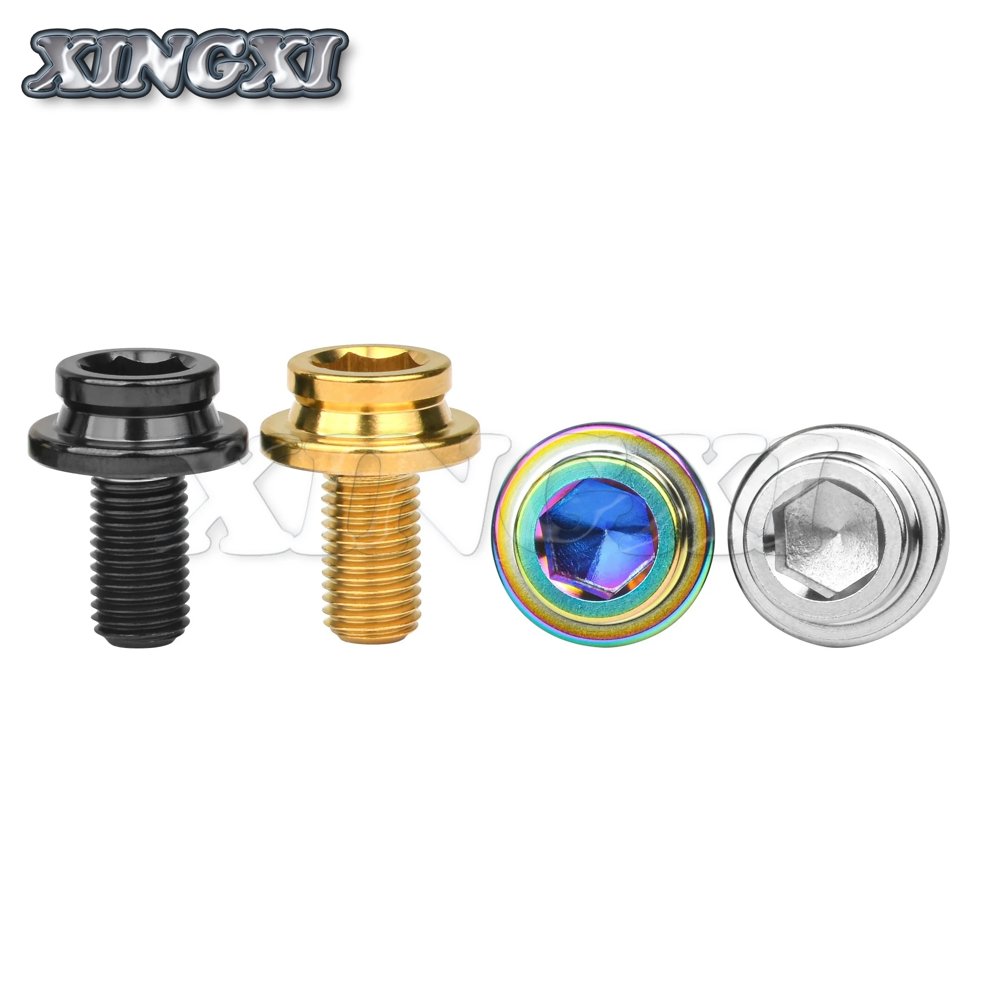 Xingxi-tornillo Extractor de perno de manivela para bicicleta, rueda de cadena de titanio Ti, 2 piezas, M8x15mm