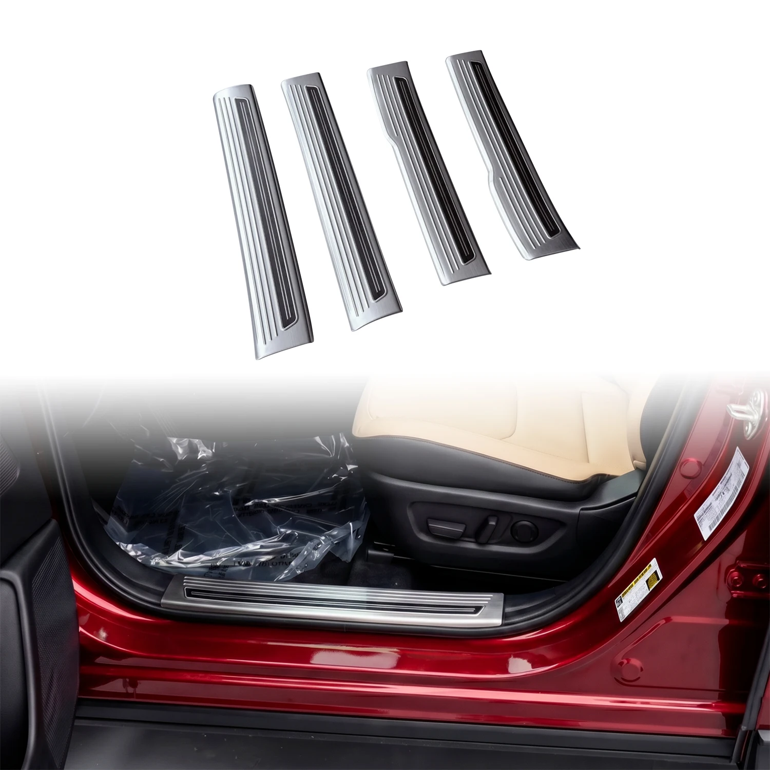 For Mazda CX-5 KM 2026 Inner&Outer Door Sill Guard Trim Protector Stainless Steel Step Plate Threshold Car Accessories