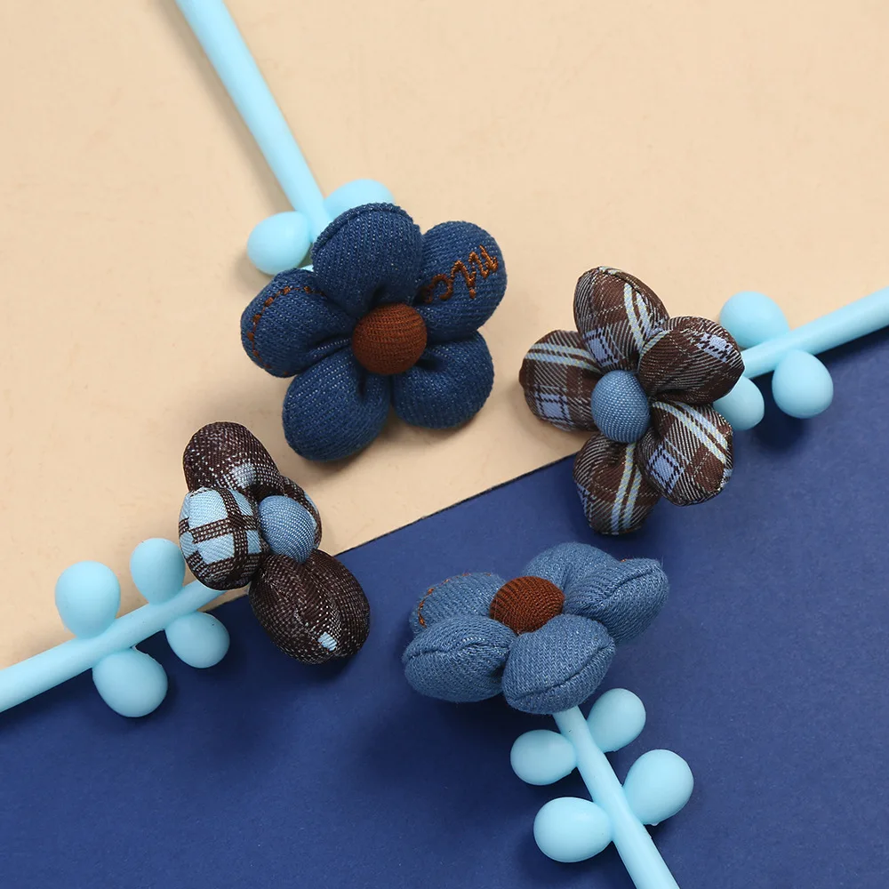 10PCS Factory Direct Sales Retro Denim Fabric Flower Neutral Pen Literary Denim Trend Sunflower Styling Pen