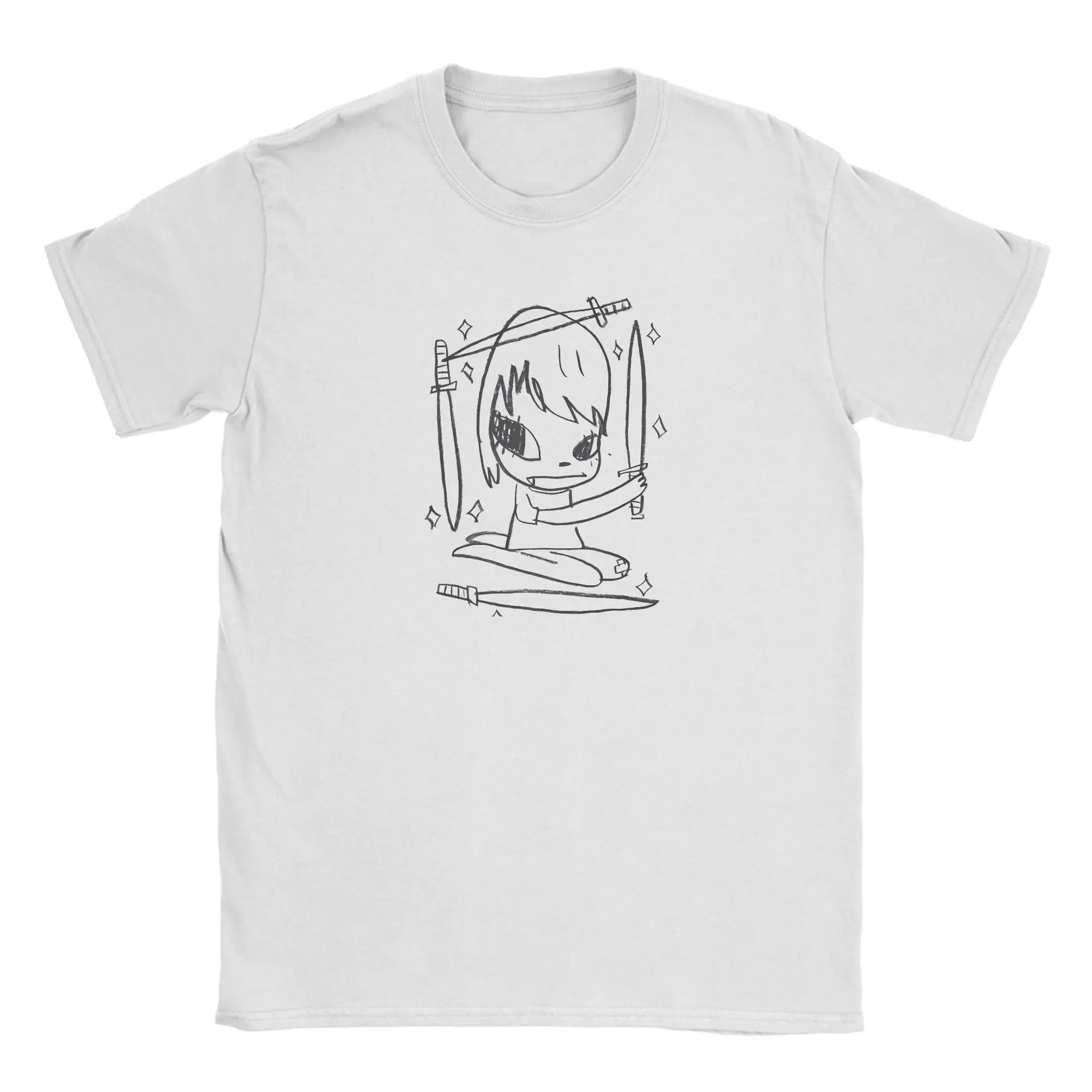 Y-Yoshitomo Nara T Shirt Beach  Vintage T-Shirts Pure Cotton Hip Hop Tee Shirt For Man Design Clothes,