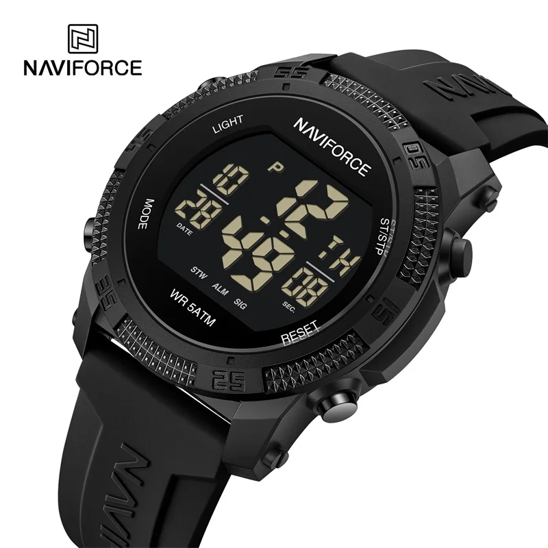 Navi force hochwertige digitale Sport uhren für Männer Mode lässig Wecker wasserdichte Silikon armband elektronische Armbanduhr