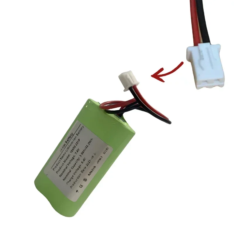 Paquete de batería de iones de litio recargable 2S1P 18650, 7,4 V, 3000mah, adecuado para cámara, juguete eléctrico, iluminación LED