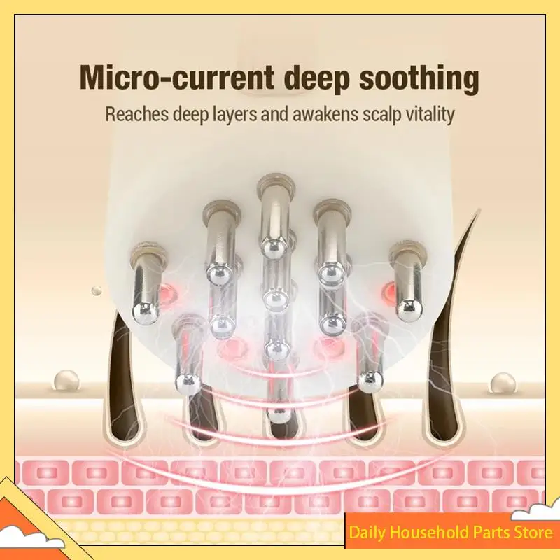 【تخفيضات كبيرة】مشط تدليك فروة الرأس للعلاج بالضوء الأحمر وعلاج الشعر وزيت الشعر ومجموعة واحدة من ABS